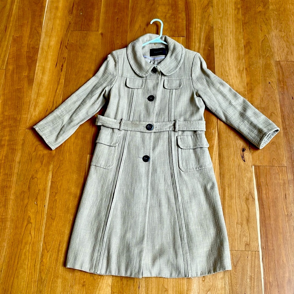 TAHARI Jules Natural Trench Coat - fully lined, 100% cotton; belted